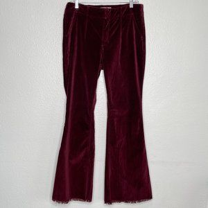 FREE PEOPLE  velvet wide leg raw edge hem pants 31